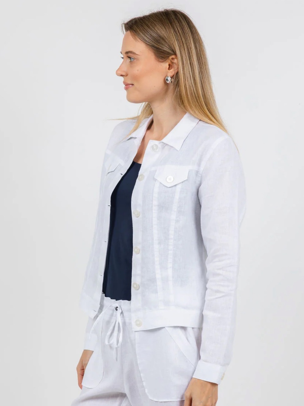 Pure Amici Lumila Linen Jacket - White